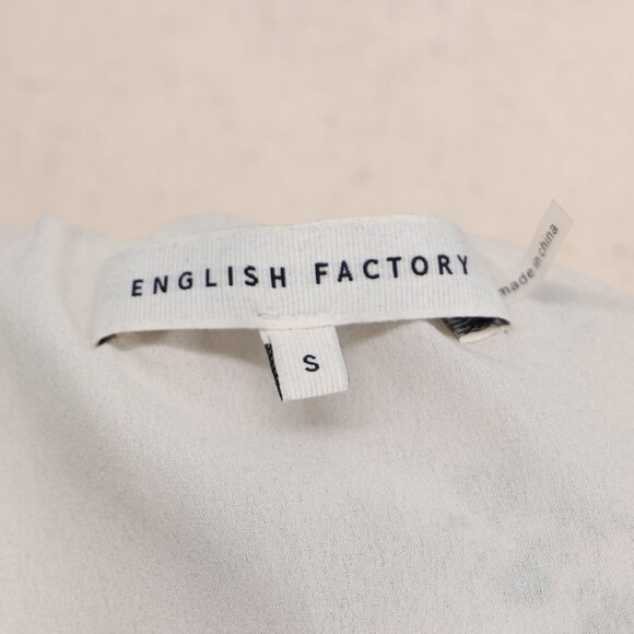 ENGLISH FACTORY Flower Printed Puff Sleeve Tie Front Top Blouse Size S - Picture 8 of 9